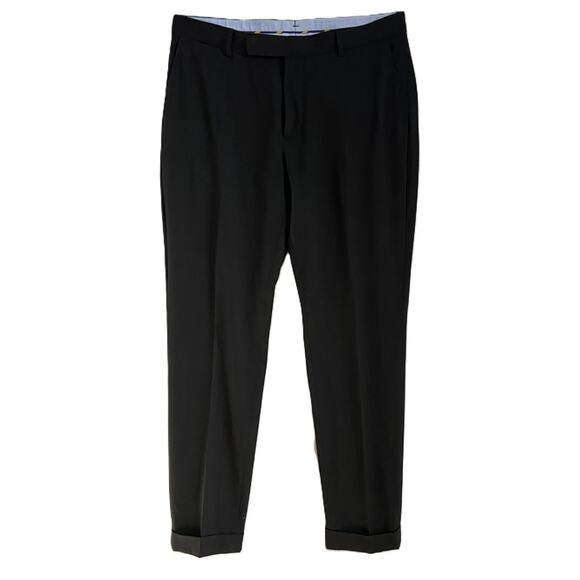 Polo Ralph Lauren Pants Men's 36x34 Dress Pants Flat Front Cuffed Black NEW